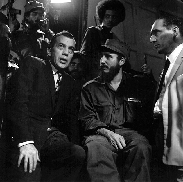 Fidel Castro talks with Ed Sullivan, television variety show host and N.Y. Daily News columnist, January 6, 1959.