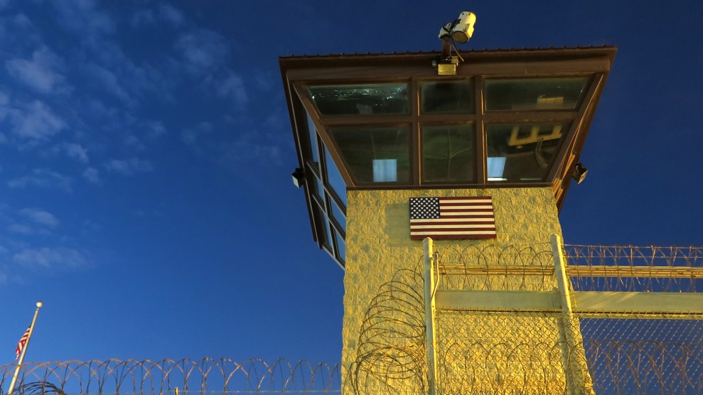 A guard tower at the US detention camp in Guantánamo Bay, Cuba, in 2016
