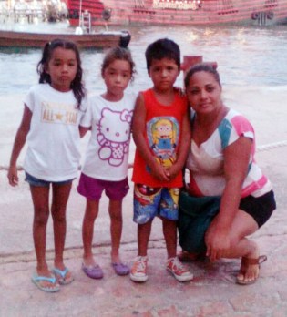 Veronica Zepeda with her children