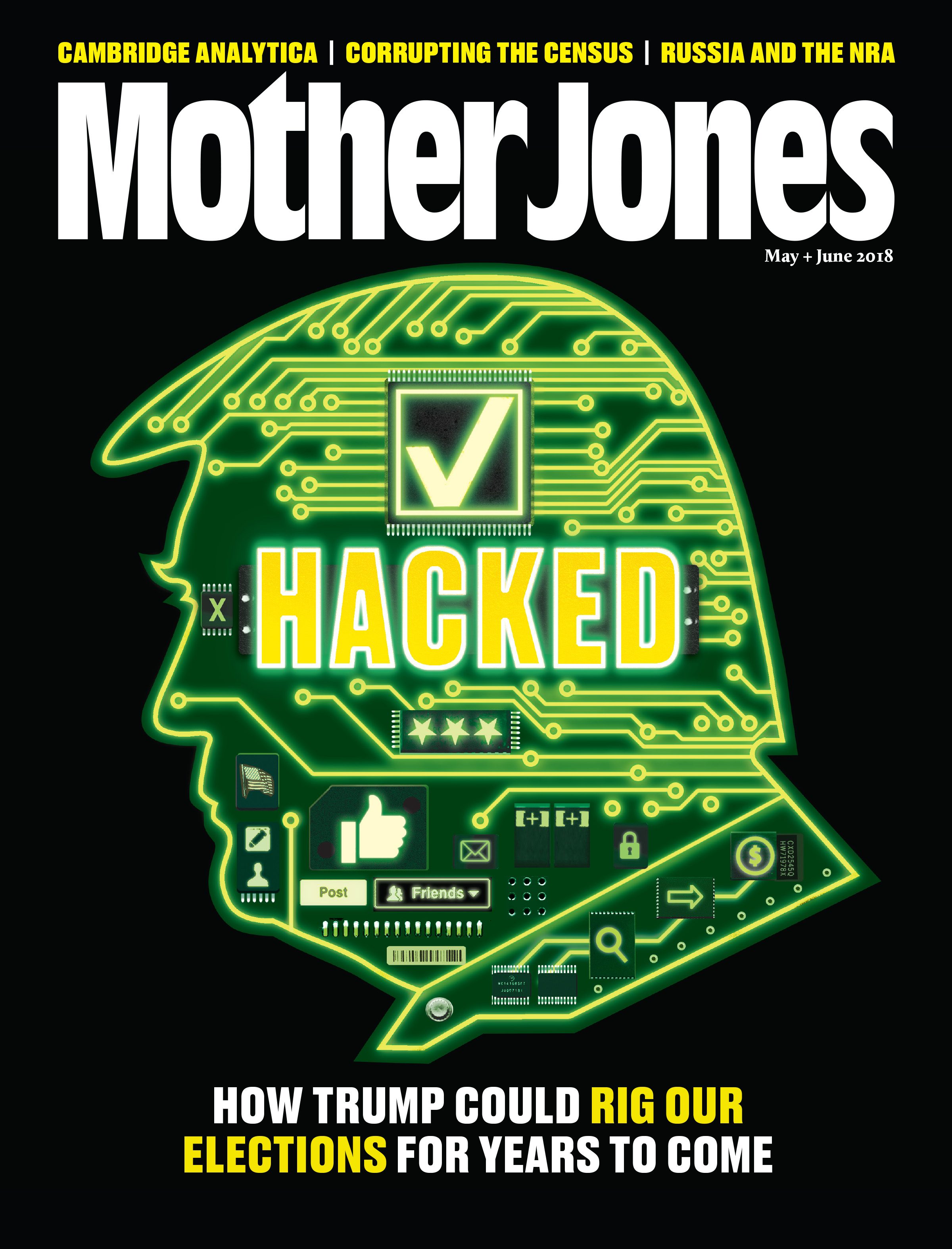 Mother Jones Magazine Cover : May + June 2018