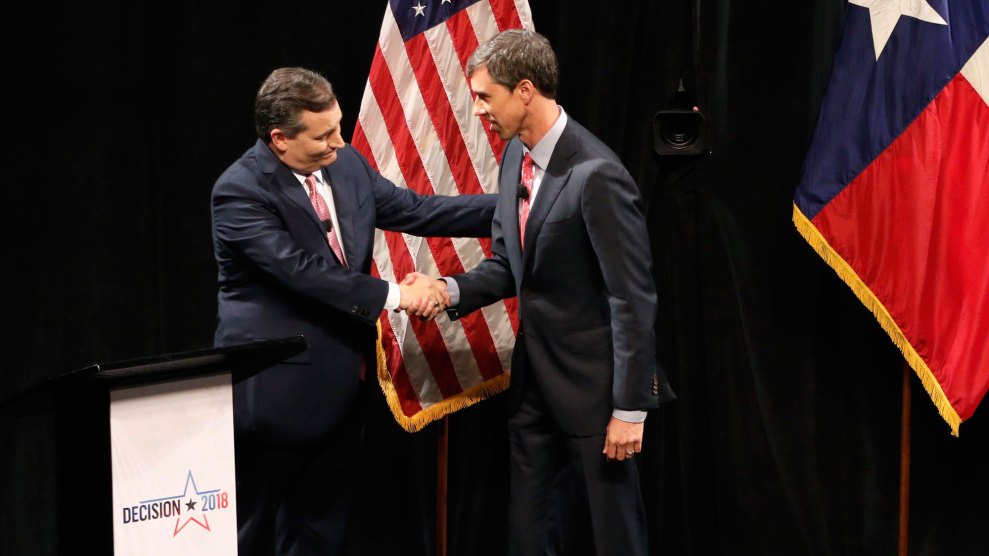 Beto O'Rourke and Ted Cruz