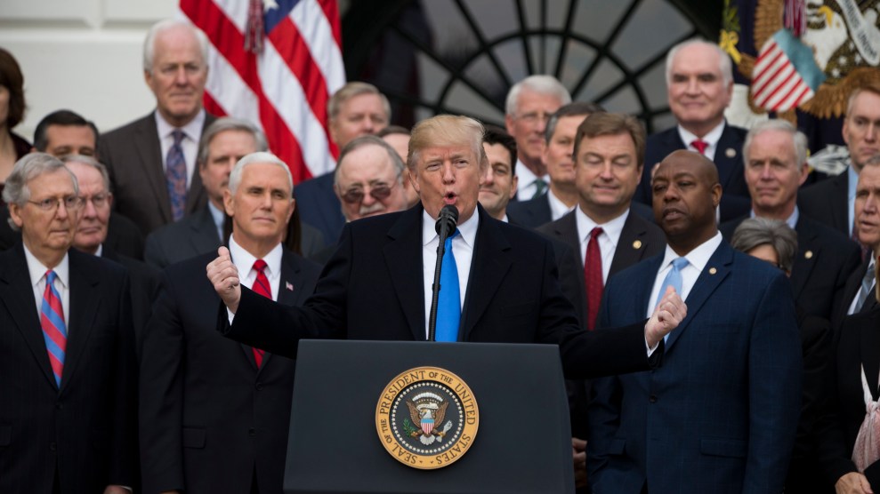 Trump speaks at Tax bill ceremony