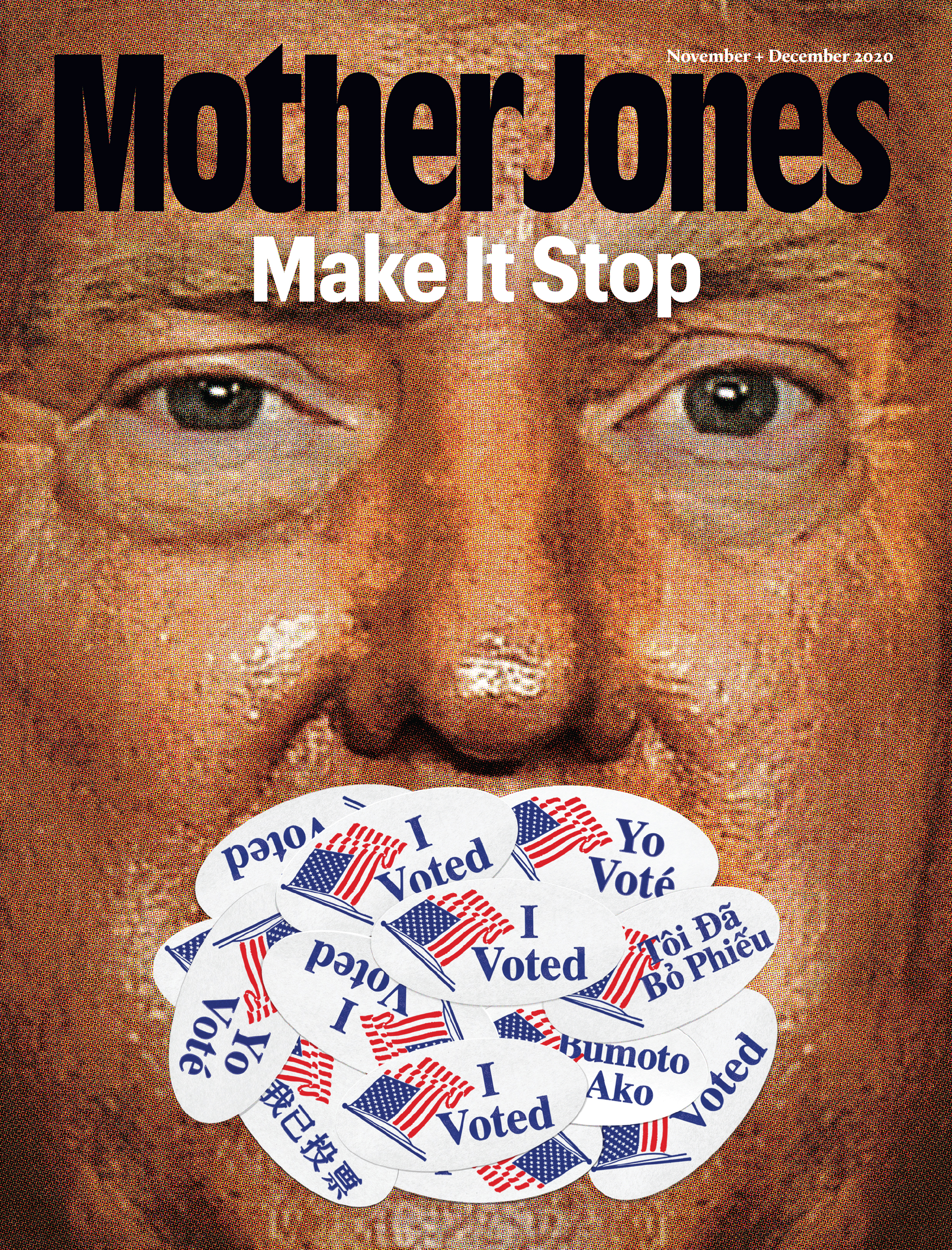 Mother Jones Magazine Cover : November + December 2020