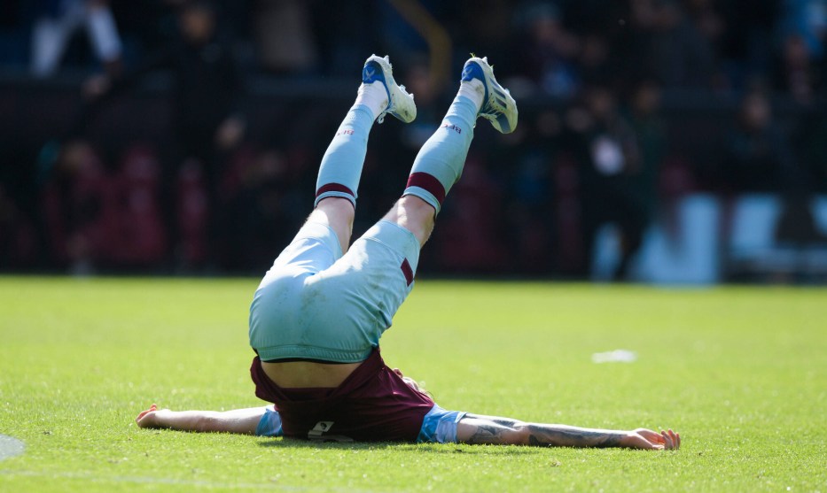 Burnley player falling