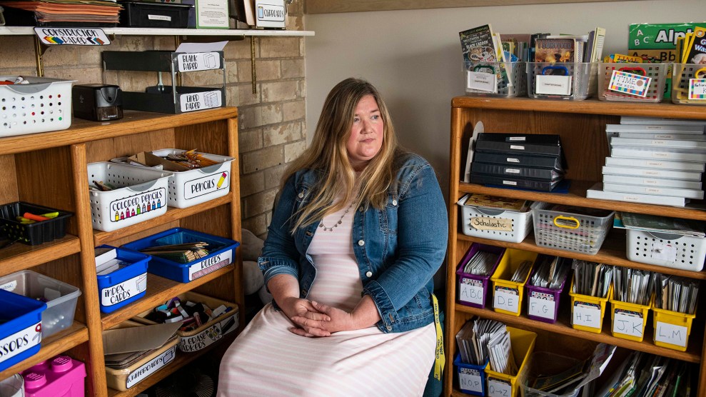 Carrie Rogers, a teacher at Gypsum Elementary School, in her classroom .