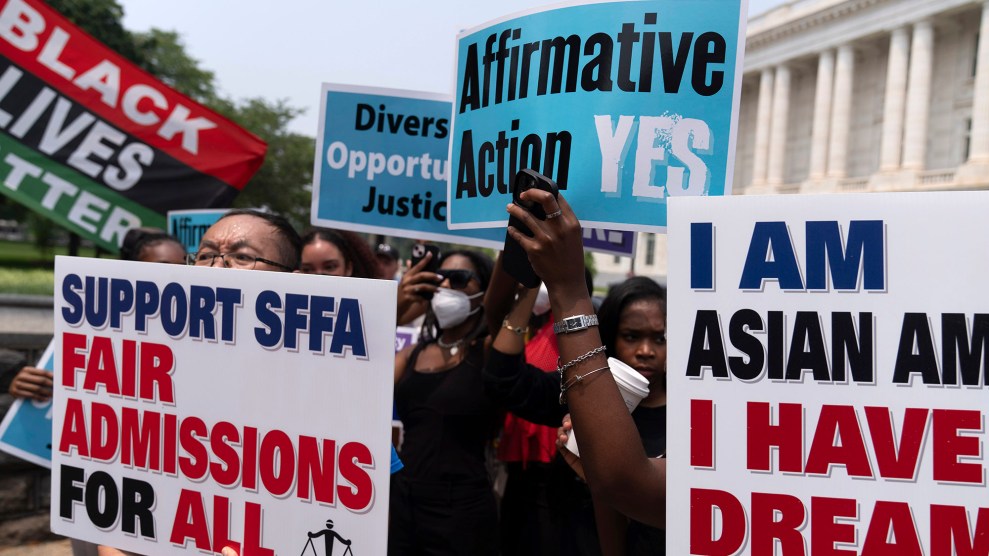 Protesters outside the Supreme Court