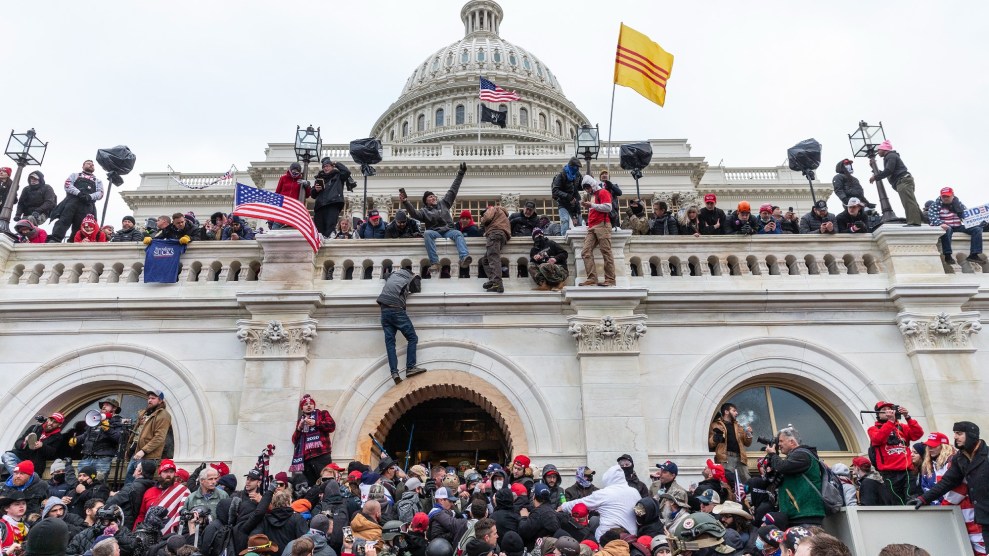 Trump supporters scale the Capitol Building on January 6