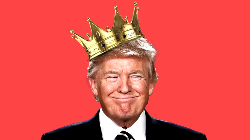 Donald J. Trump wearing a crown.