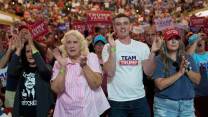 Trump supporters cheer at a rally