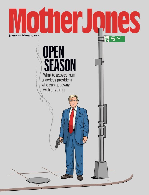 Mother Jones Magazine Cover : January + February 2025