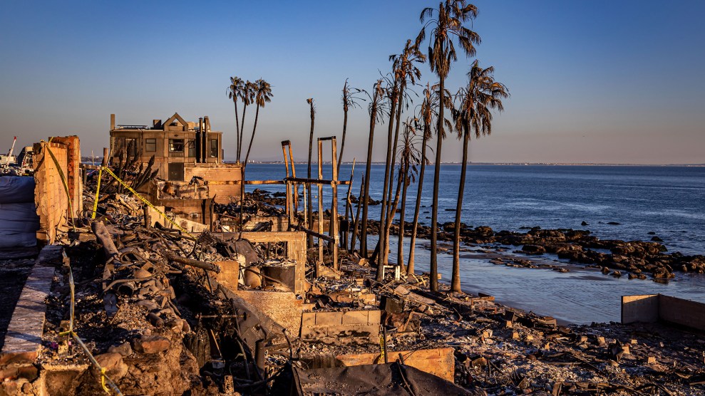 Beachfront property destroyed by fire.