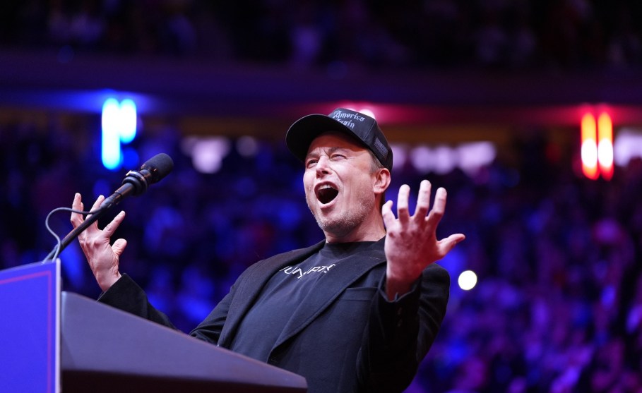 Musk onstage at a Trump rally in New York City, Oct. 27, 2024