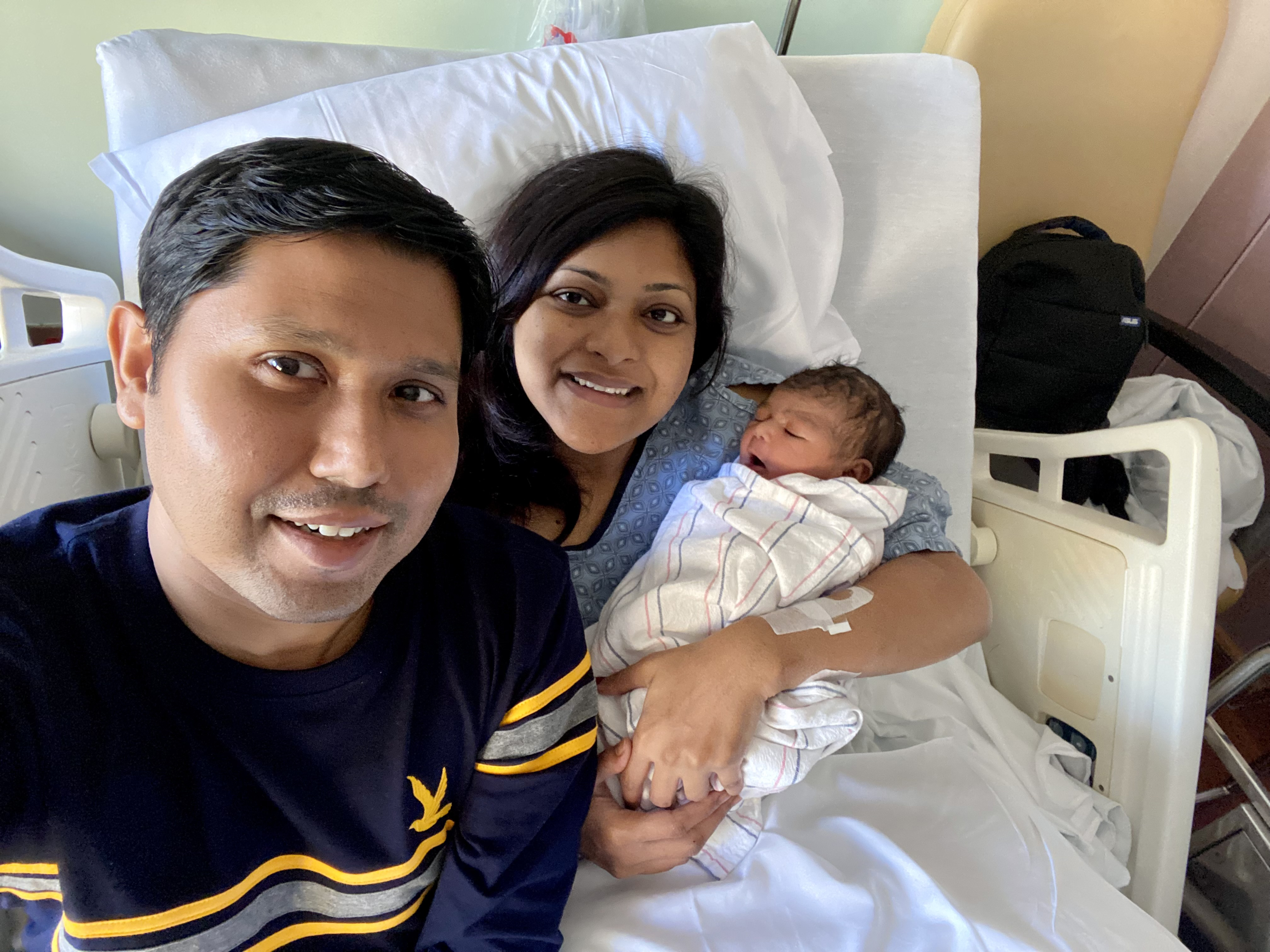 Nabil, Sungida and Otrindria take a selfie together in the hospital.