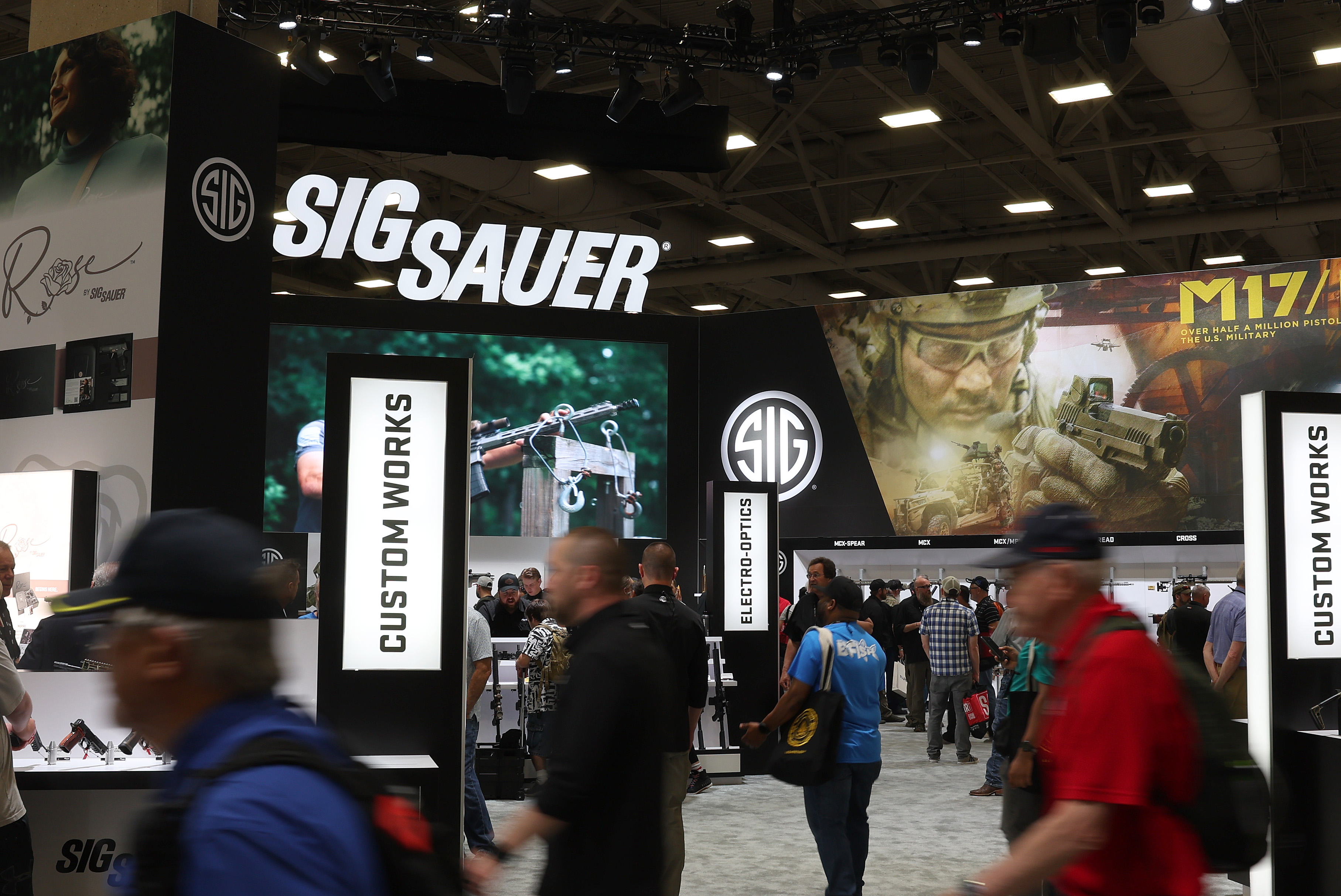 Gun booths at an NRA convention.