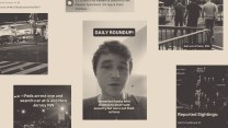Collage featuring screenshots from videos and apps like ICEBlock and Nextdoor of D.C. residents reporting the locations and movements of ICE agents.