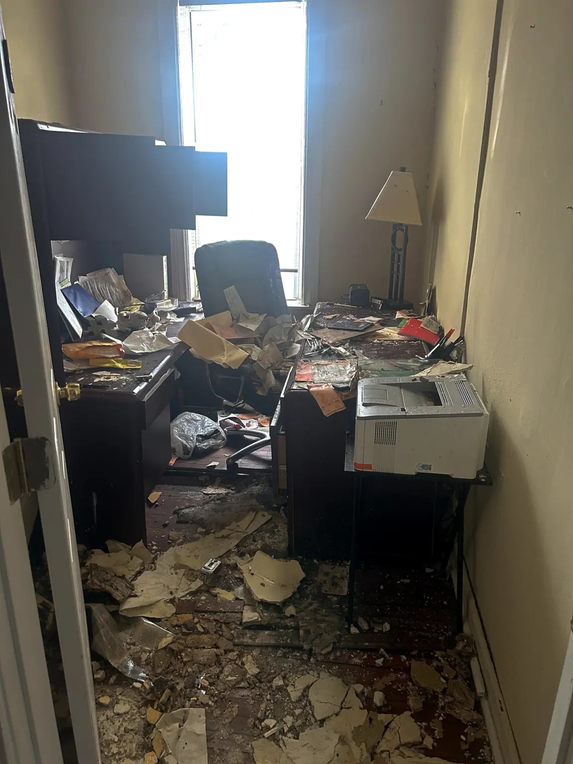 A destroyed home office