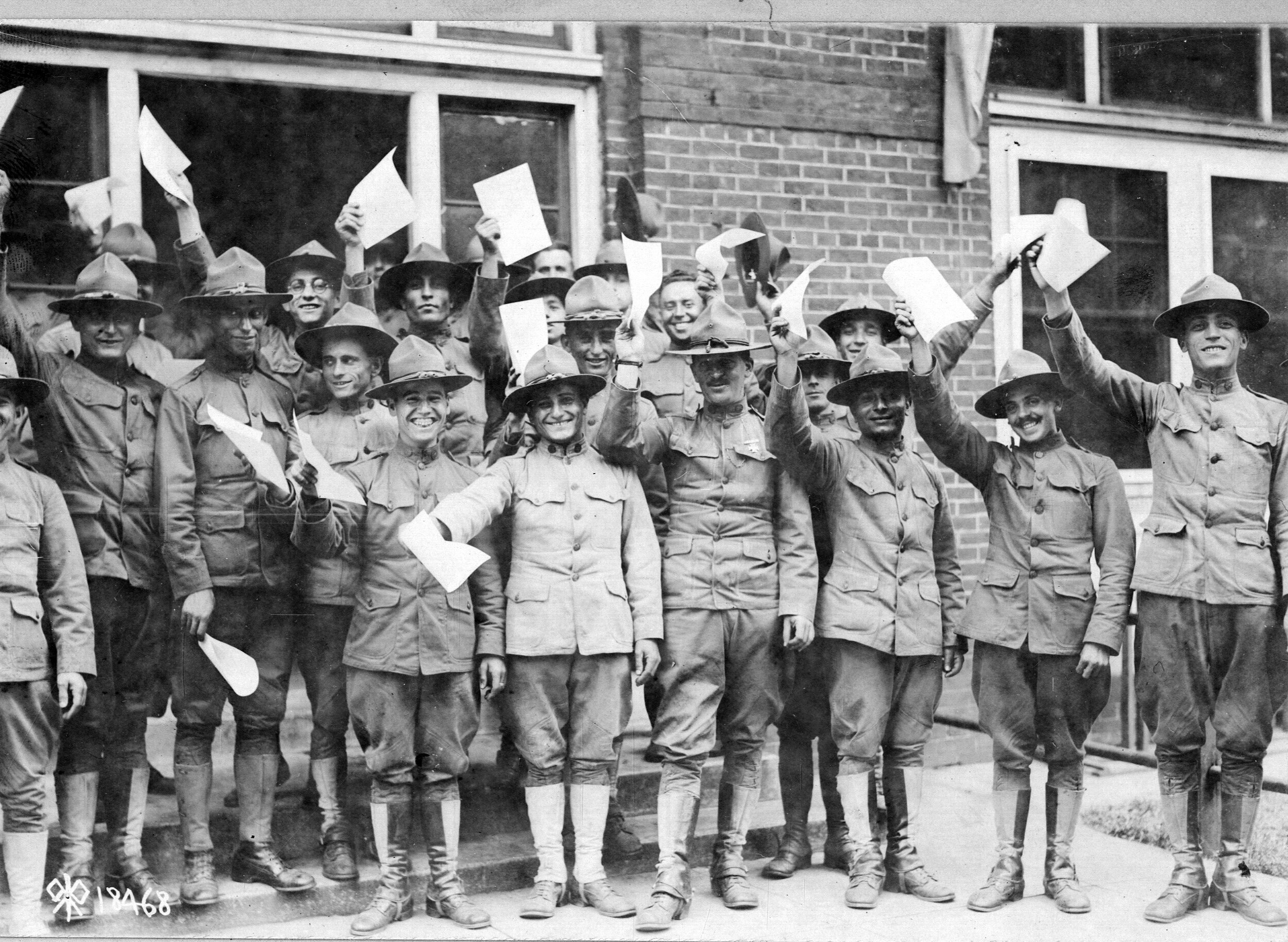 Foreign-born soldiers standing in 1918 in Washington, D.C.