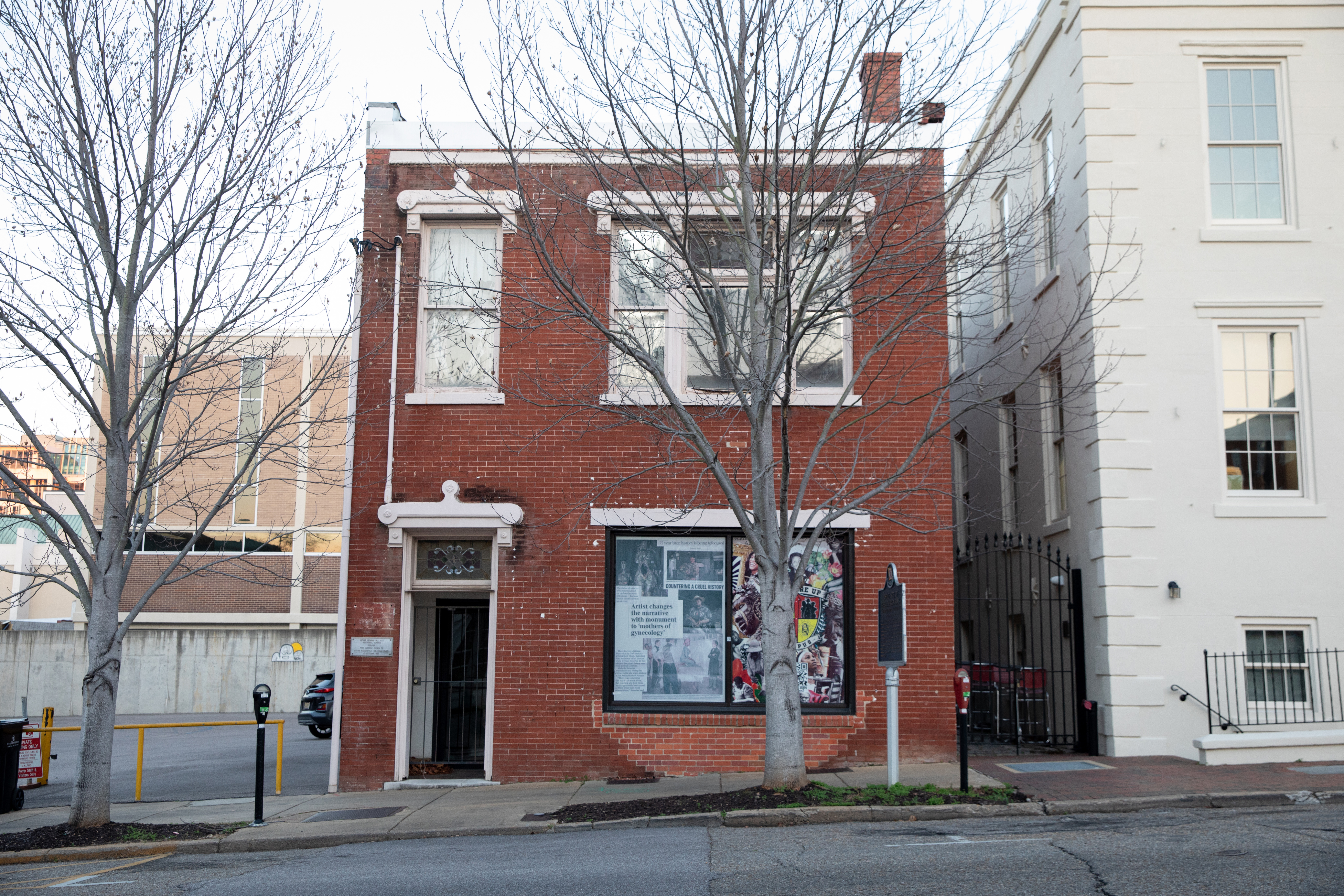 Small brick building.