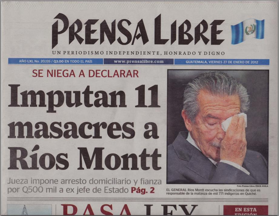 Efrain Rios Montt newspaper trial
