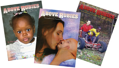Above Rubies magazine covers