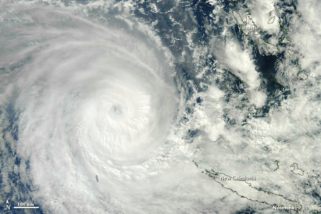 Cyclone Sandra in the South Pacific on 10 March 2013