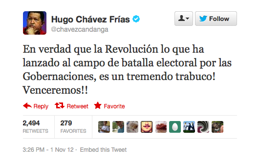 hugo chavez tweet