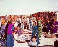 Tolkuchka Carpet Bazaar, Ashgabat, Turkmenistan.