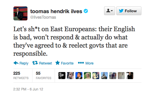 Toomas Hendrik Ilves shit Krugman tweet